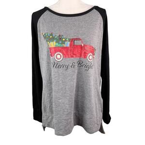 Modern Canvas Sweatshirt XL Heather Gray Pickup Christmas Tree New